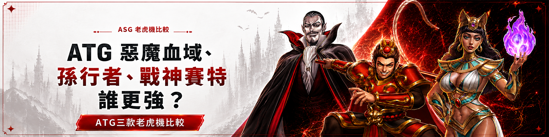 ATG 惡魔血域、孫行者、戰神賽特誰更強？ATG三款老虎機比較